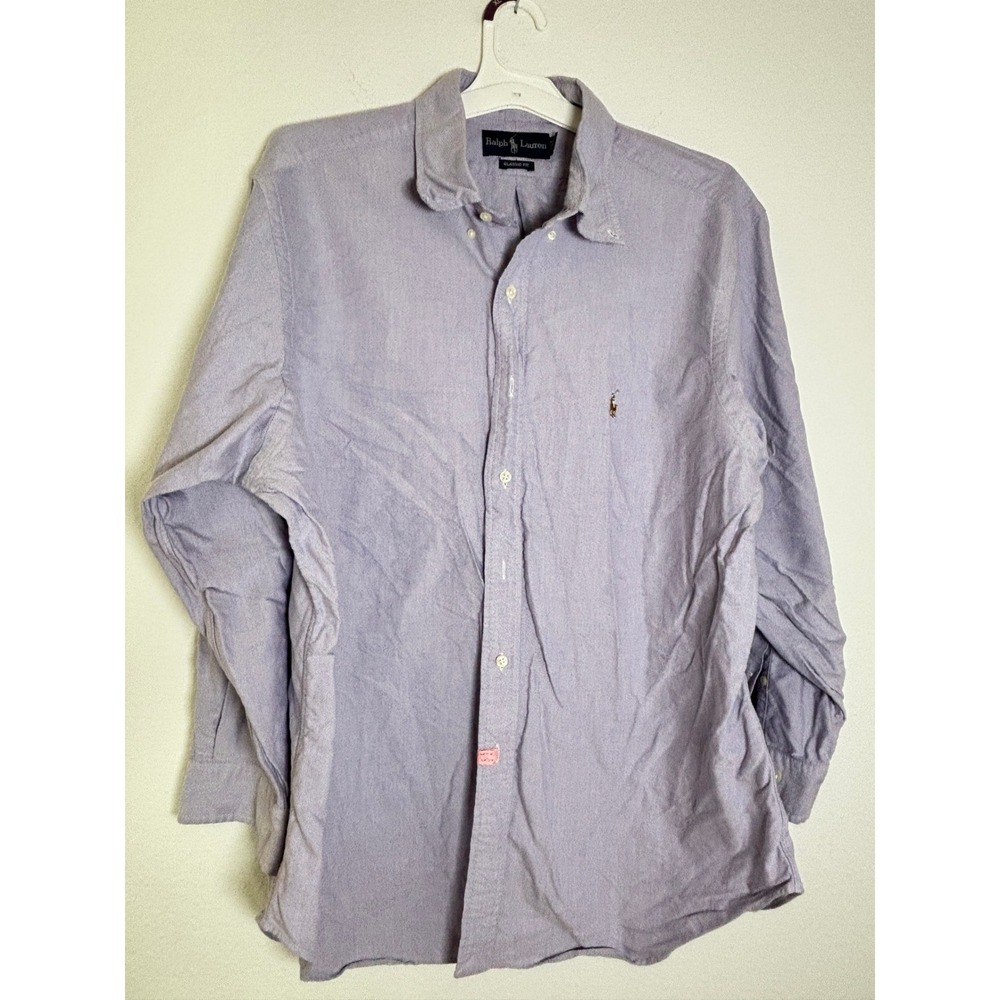 Ralph Lauren Mens Classic Fit Oxford Shirt‎ Lavender Purple 17.5 32/33 XL